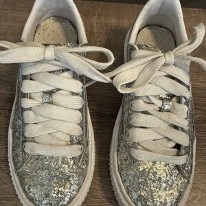 Puma Silver Glitter Sneakers for Women